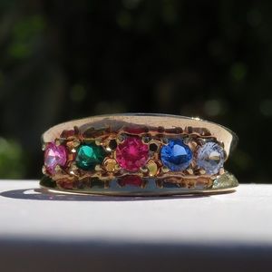 Vintage 10k yellow gold 5 stone mothers ring size 7.25